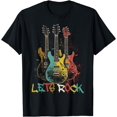 thumbnail image 1 of Lets Rock Rock n Roll Guitar Retro Graphic Tee for Men Women T-Shirt, 1 of 3