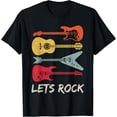 thumbnail image 1 of Lets Rock n Roll Guitar Retro Gift Men Women T-Shirt, 1 of 4