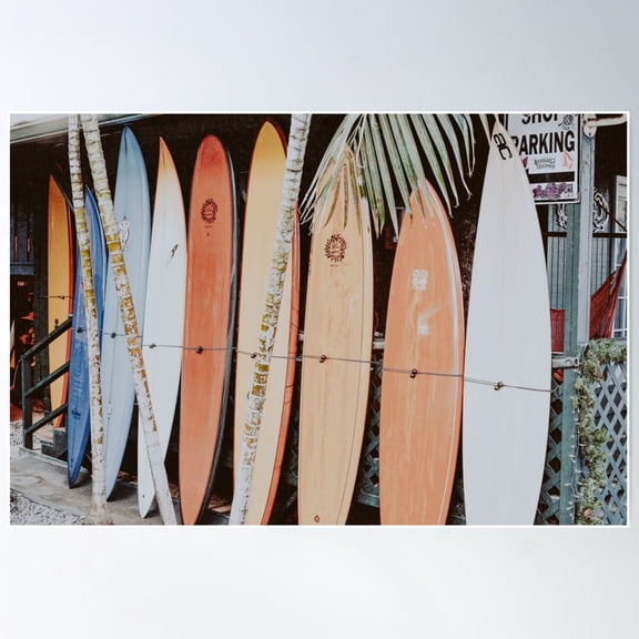 Lets Surf Ii Poster Wall Art, Modern Wall Decor For Living Room Bedroom, 8x12 UNFRAMED