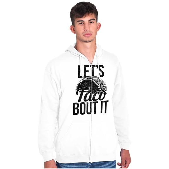 Lets Taco Bout It Tuesday Funny Food Zip Up Hoodie Men's Women's Brisco Brands L