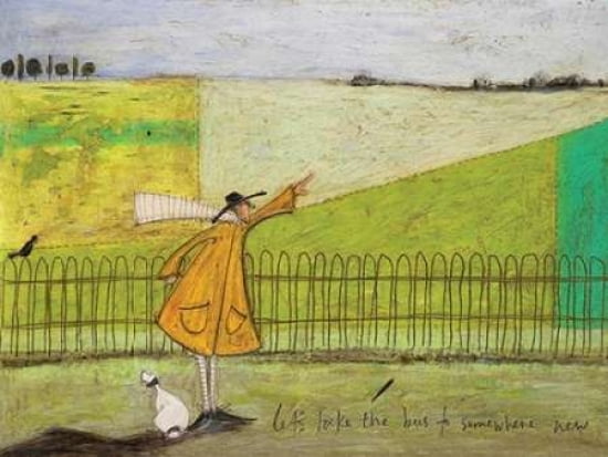 Lets Take The Bus To Somewhere New Canvas Art - Sam Toft (18 x 24)