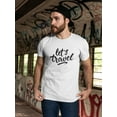 thumbnail image 1 of Lets Travel Quote Calligraphy Tee Men's -Image by Shutterstock, 1 of 4