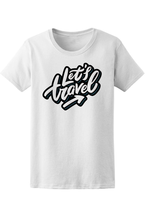 Lets Travel Slogan T-Shirt Men -Image by Shutterstock, Male Small