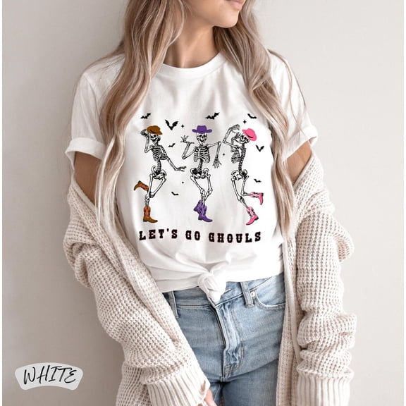 Lets go ghouls shirt, season T-shirt, Retro Fall Shirt, Fall tshirt, Ghost T-shirt, season tshirt Dancing s, , F6169 All Size S-5Xl