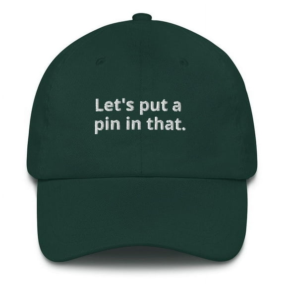 Lets put a pin in that - Embroidered Hat