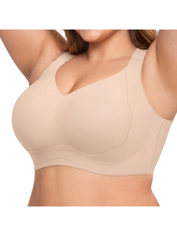 Wireless Push Up Jelly Bra For Women, Full Coverage Plus Size Supportive Everyday Bralette, S-4XL