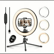 Letscom F-531 Ring Fill Light ، 3 ألوان إضاءة ، مزود طاقة USB مع جهاز تحكم عن بعد