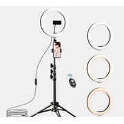 Letscom F-536 Selfie Ring Light ، مع 3 ألوان إضاءة ، وإمدادات طاقة USB ، وحامل هاتف و Remote