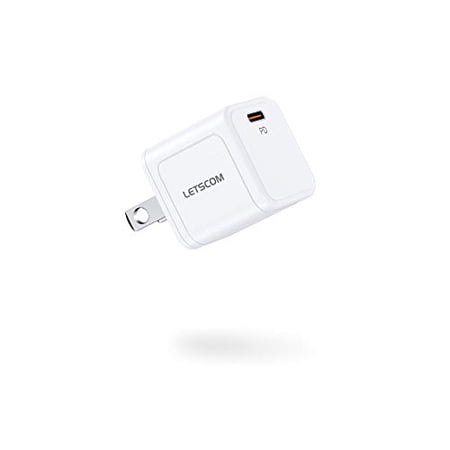 Letscom USB C Charger 20W Fast Charger Compact Compatible With Most Apple and Google - FC236 - White