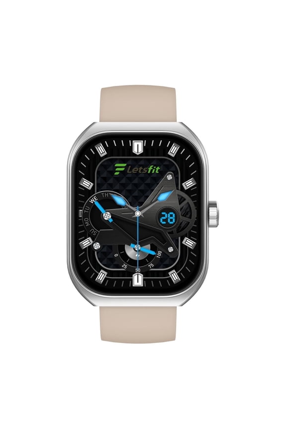 E46 Smart Watch Silver Bezel W/Almond &Black Bands Tracker Bluetooth