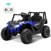 Letsgokid 12V Kids Ride on Car, Electric Off-Road UTV Truck with Remote Control, LED Lights, 3 Speed, Music, Safety Belt, Soft Start, Horn, Battery Powered Ride on Toys for Kids Ages 3-6