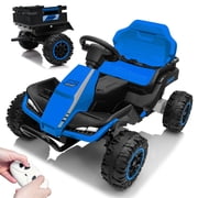 Letsgokid 24V Ride on Toy for Big Kids with Trailer, 2x200W Motors, Up to 5MPH, Ride on Car with Parent Remote, Headlights, Shock Absorbers, Music, 4 Wheeler Electric Car for Kids 3+