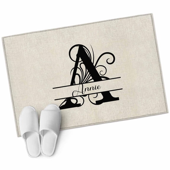 Letter A 2'x3' Washable Rug, Monogram Words Non-Slip Soft Doormat Area Rugs for Entrance Bathroom Bedsides, Carpet for Kitchen Bedroom, Entryway Floor Mat
