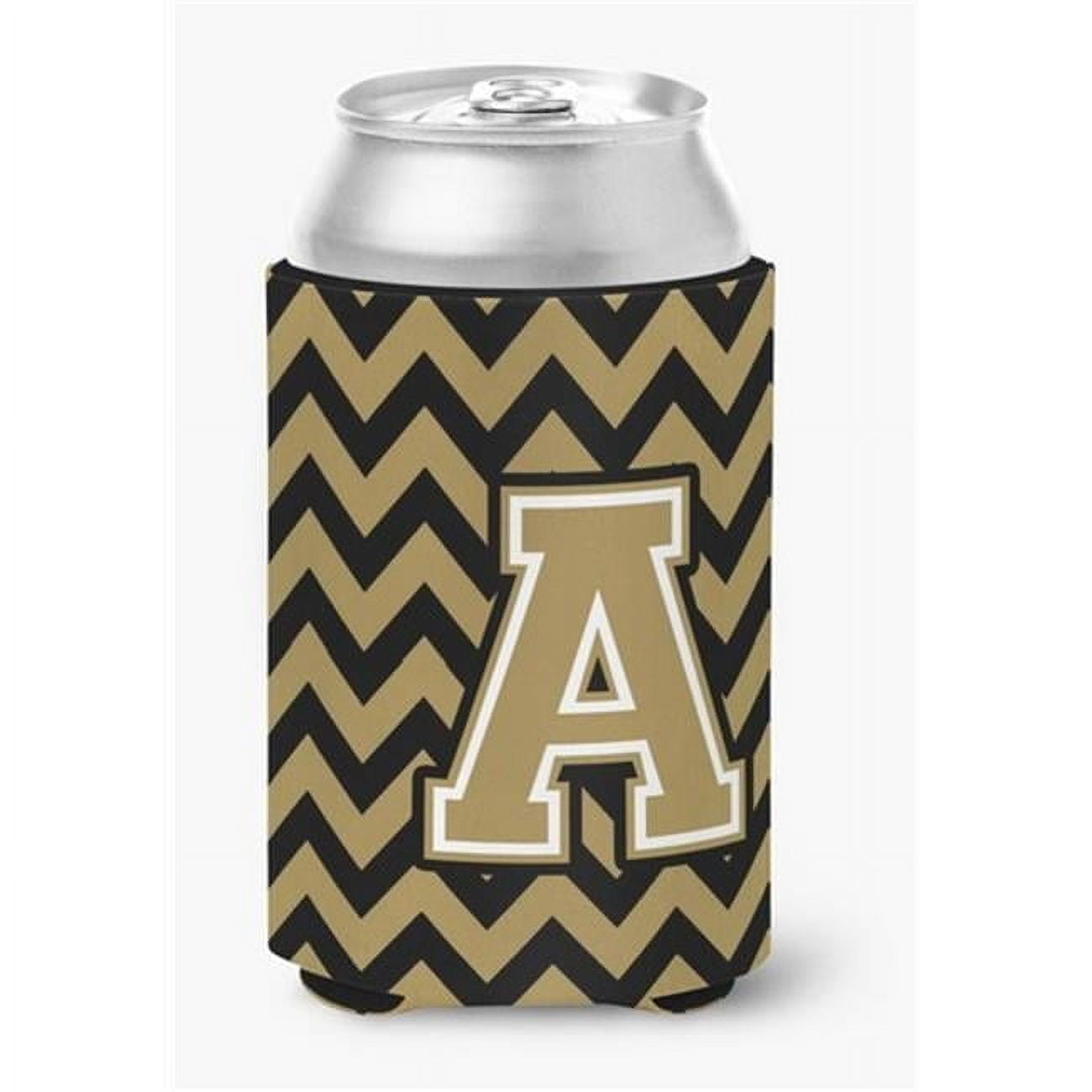 Letter a chevron black gold can or bottle hugger 0 25 x 4 x 5 5 in