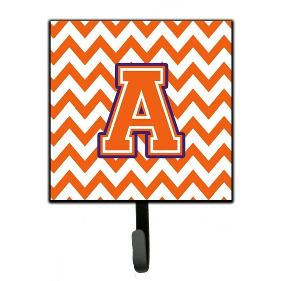 Letter A Chevron Orange and Regalia Leash or Key Holder