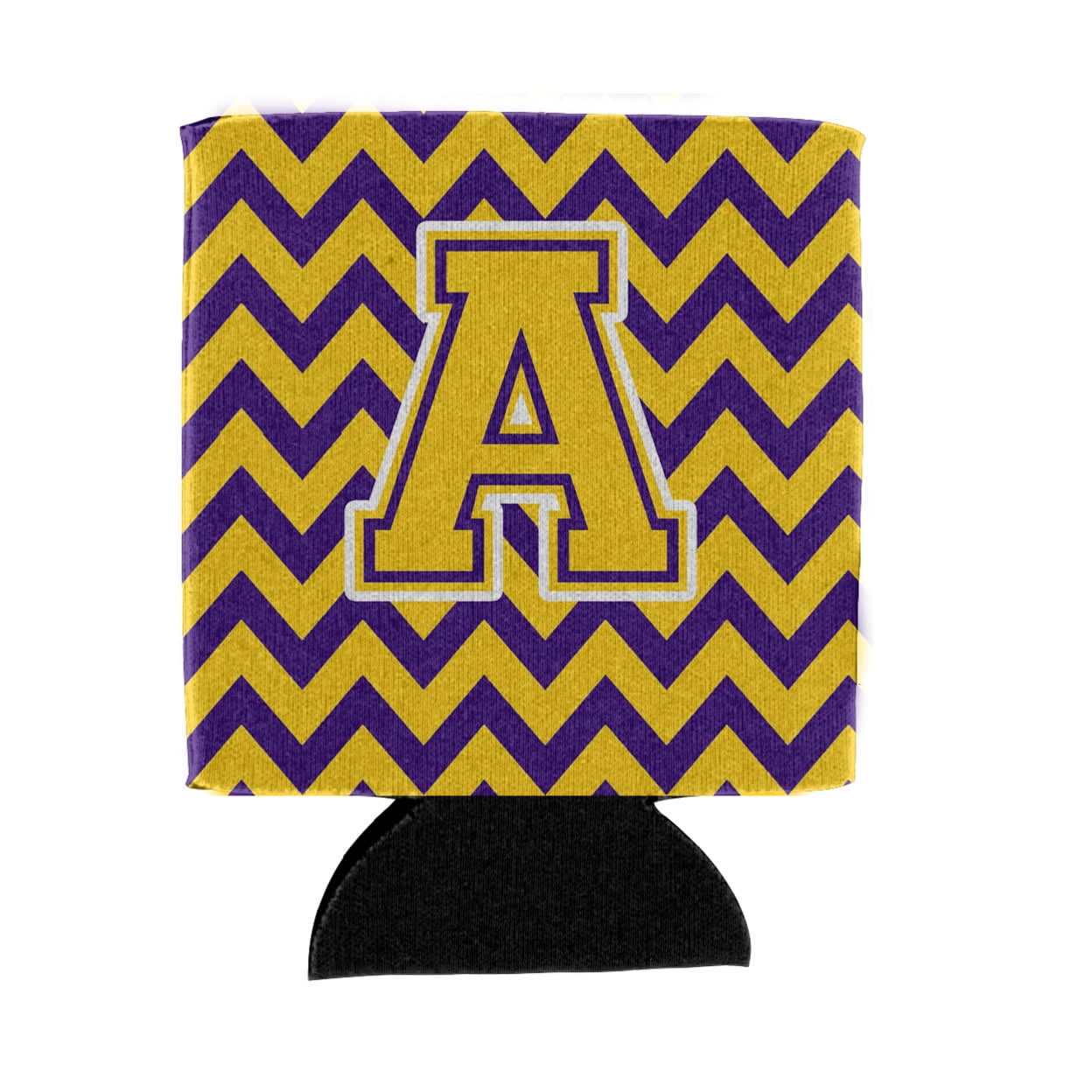 Letter A Chevron Purple and Gold Can or Bottle Hugger