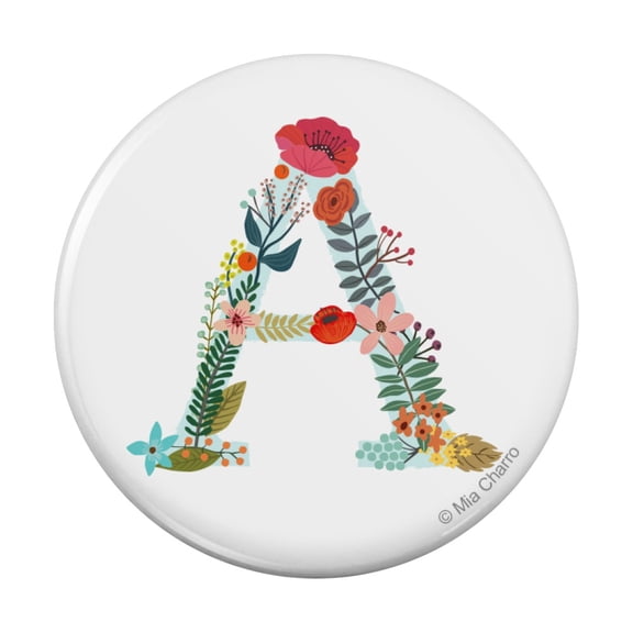 Letter A Floral Kitchen Refrigerator Locker Button Magnet