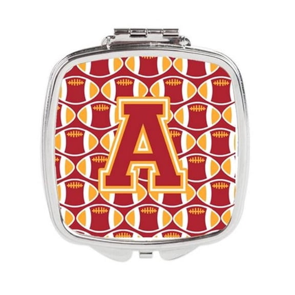 Letter A Football Cardinal & Gold Compact Mirror