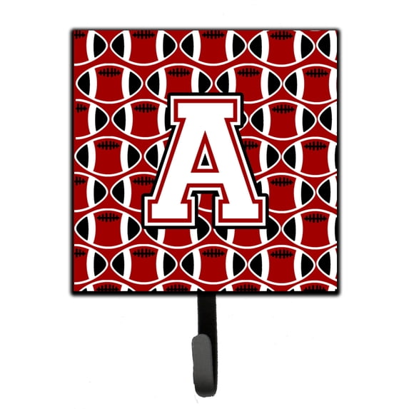 Letter A Football Cardinal and White Leash or Key Holder