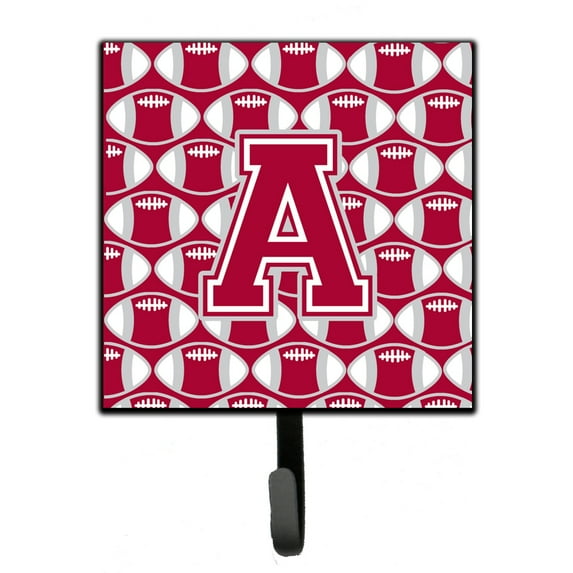 Letter A Football Crimson grey and white Leash or Key Holder