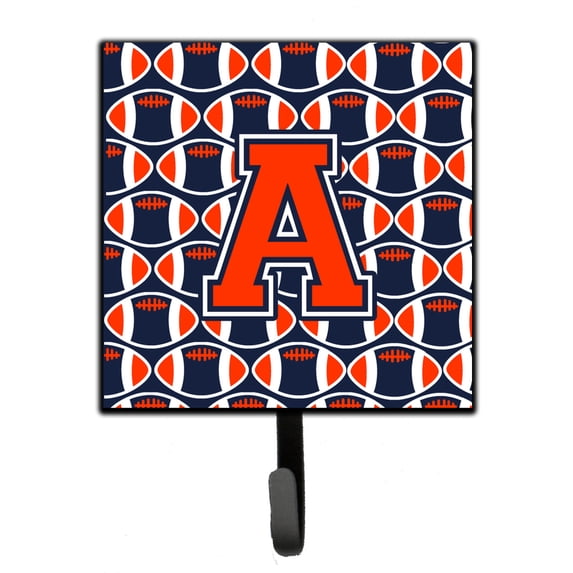 Letter A Football Orange Blue and white Leash or Key Holder
