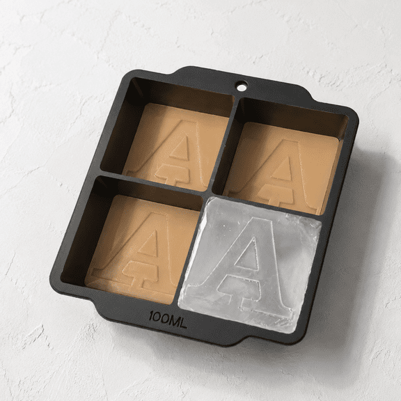 Letter A Ice Cube Mold Custom 2 Inch Big Initials Silicone Tray Gifts For Dad Him