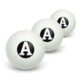 thumbnail image 1 of Letter A Initial Black White Novelty Table Tennis Ping Pong Ball 3 Pack, 1 of 1