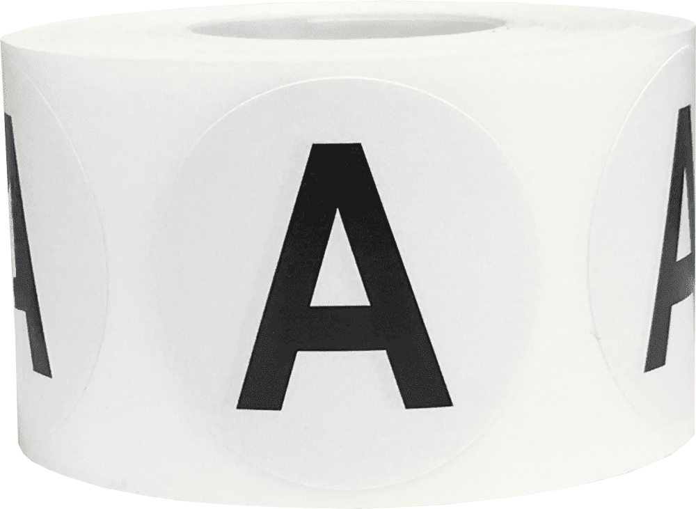 Letter A Inventory Labels 1.5 Inch Round Circle Dots 500 Adhesive ...