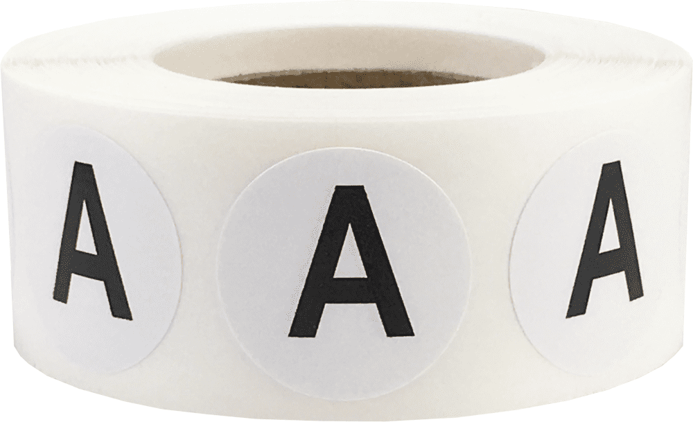 Letter A Inventory Labels .75 Inch Round Circle Dots 500 Adhesive ...