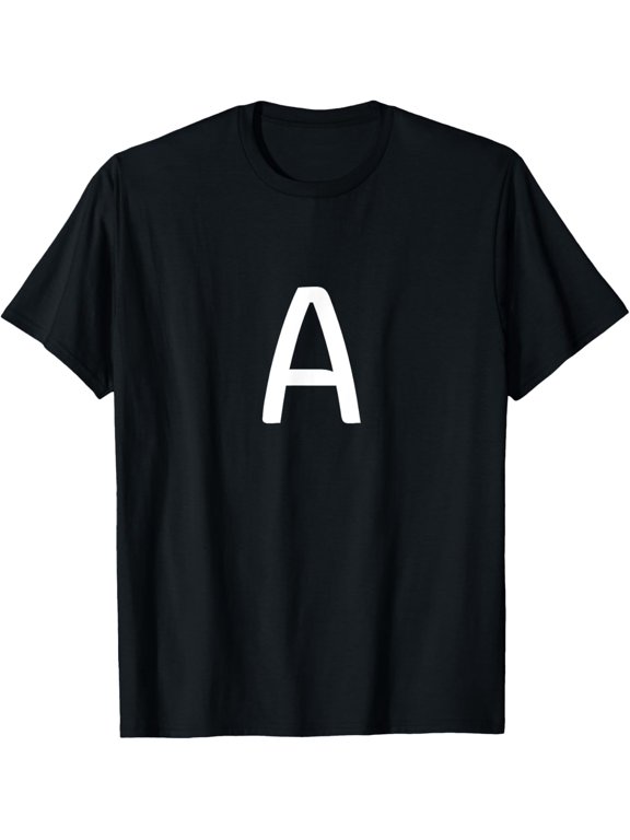 Letter A - Minimal Alphabet To Spell Words Or Names T-Shirt men and women can wear, black, white, gifts
