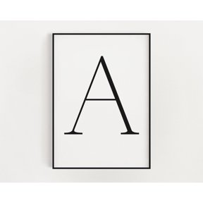 Letter A Monogram Typography Initial Modern Home Wall Art Poster Decor
