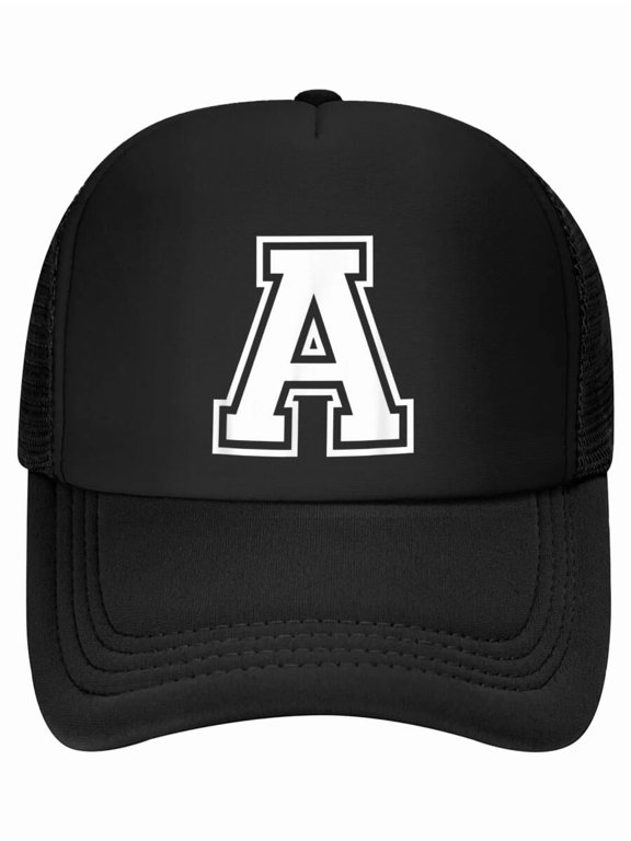 Letter A Name Initial Varsity Alphabet Monogram Baseball Cap