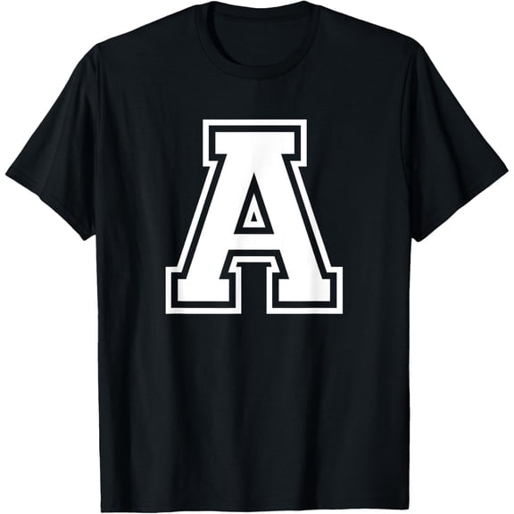 Letter A Name Initial Varsity Alphabet Monogram T-Shirt