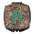 thumbnail image 1 of Letter A Retro Tribal Alphabet Initial Compact Mirror, 1 of 4
