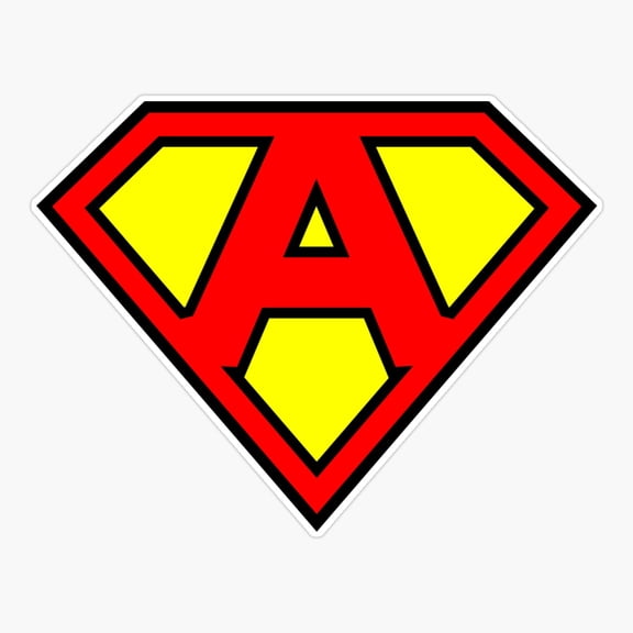 Letter A Super Initial Alphabet Typography Bold Style Sticker