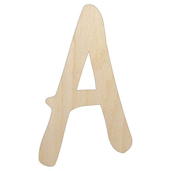 Letter A Uppercase Felt Marker Font Wood Shape Unfinished Piece Cutout Craft DIY Projects - 4.70 Inch Size - 1/4 Inch Thick