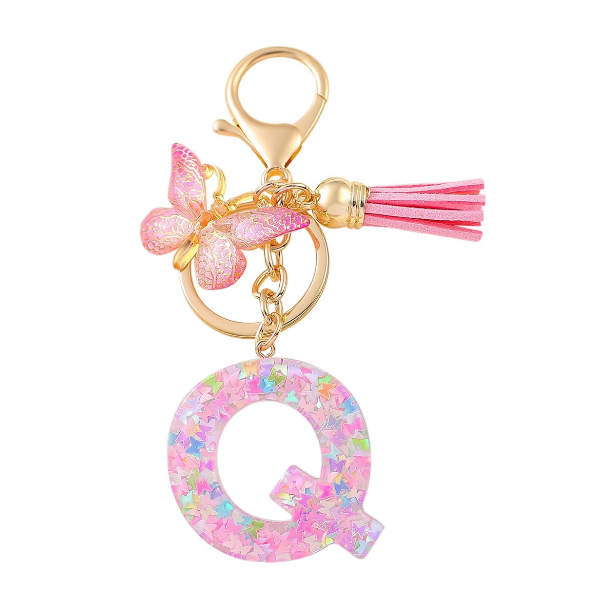 Letter A-Z Keychain for Women Key Ring for Purse Handbag Car Keys