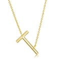 thumbnail image 1 of Letter A-Z Sideways Initial Necklace 14k Gold Plated Sterling Silver Jewelry for Women or Teens, 1 of 6