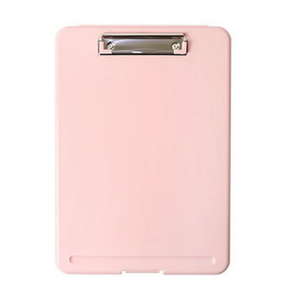 Letter A4 Paper Plastic Storage Box, Document Protection Cover, Office Supplies Accessory Storage Box - pink