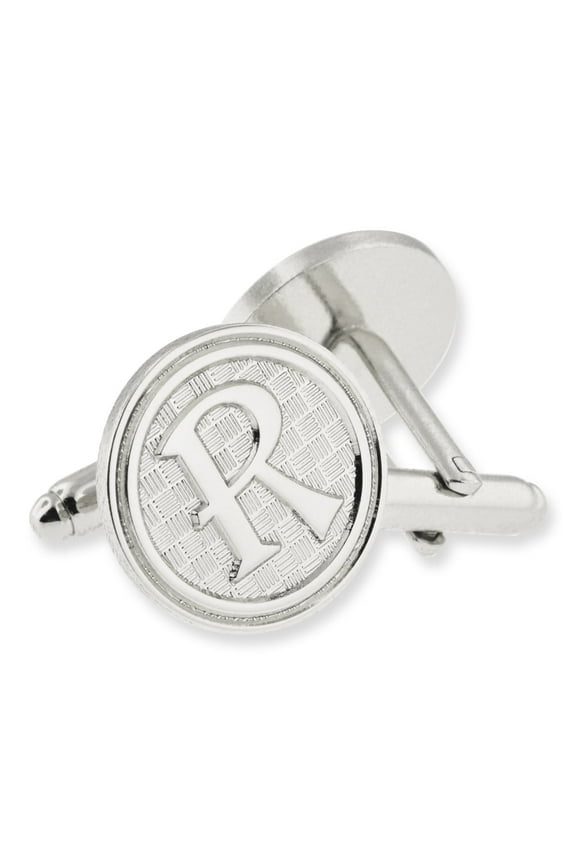 Letter Alphabet Initials Cufflink Set - Silver