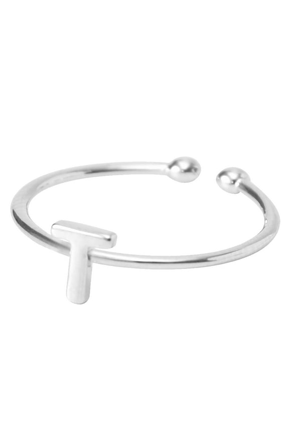 Letter Alphabet Name Custom Initial, Usavan Personalized Plated Jewelry, 5-8mm Adjustable Open Ring for Women Men