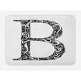 thumbnail image 1 of Letter B Bath Mat, Black and White Abstract Swirls Classic Design Alphabet Uppercase B Symbol Print, Non-Slip Plush Mat Bathroom Kitchen Laundry Room Decor, 29.5 X 17.5 Inches, Black White, Ambesonne, 1 of 2