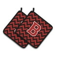 thumbnail image 1 of Letter B Chevron Black & Red Pair of Pot Holders 7.5 x 3 x 7.5 in., 1 of 1
