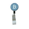 thumbnail image 1 of Letter B Chevron Blue & White Retractable Badge Reel, 5 x 1 x 2 in., 1 of 1