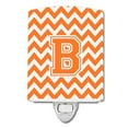 thumbnail image 1 of Letter B Chevron Orange & White Ceramic Night Light, 1 of 1