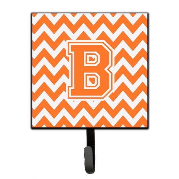 Letter B Chevron Orange and White Leash or Key Holder