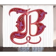 thumbnail image 1 of Ambesonne Letter B Curtains 2 Panel Set, Gothic Abstract B Sign, 108" x 96", Multicolor, 1 of 3