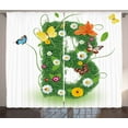 thumbnail image 1 of Ambesonne Letter B Curtains 2 Panel Set, Flourish Daisy Garden, 108" x 96", Multicolor, 1 of 3