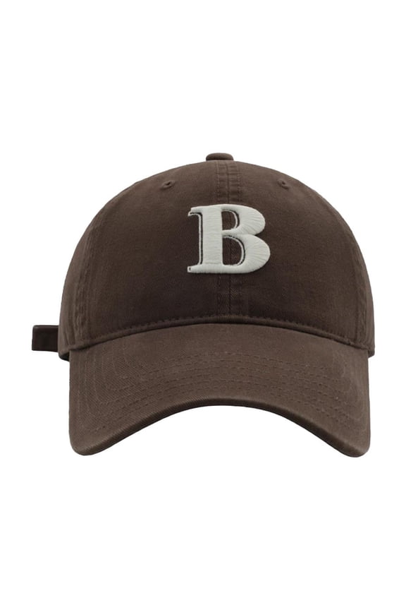Letter B Embroidered Baseball Cap Women Men Korean Sunshade Adjustable Dad Hat Unisex
