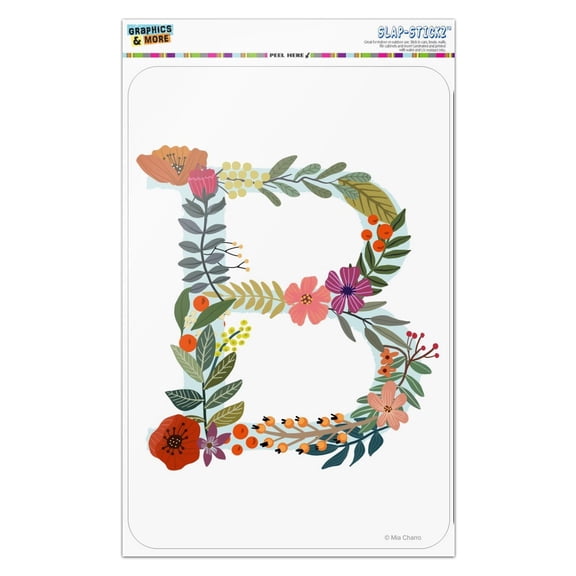 Letter B Floral Monogram Initial Home Business Office Sign
